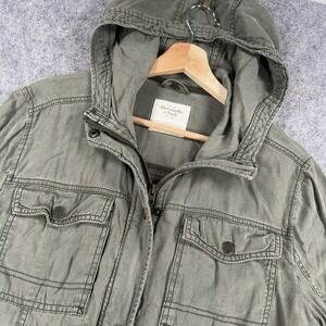 Abercrombie & Fitch Hooded Parka Jacket Womens Small Green Lyocell Utility Field